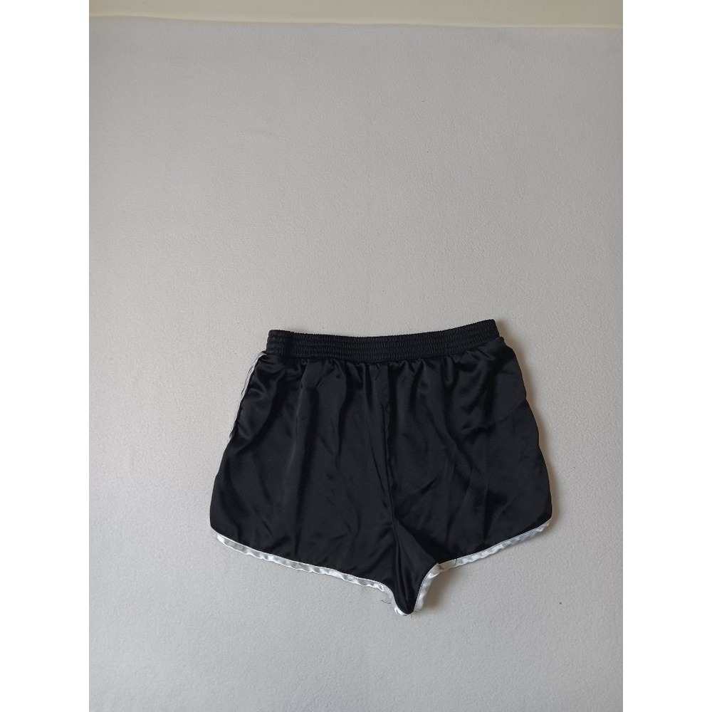 Wild Fable Black Satin Running Shorts Womens L White Trim Retro Athletic Dolphin